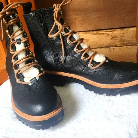 Indigo RD Black Izma Faux Fur Hiking Booties- Size 8M - Picture 6 of 13